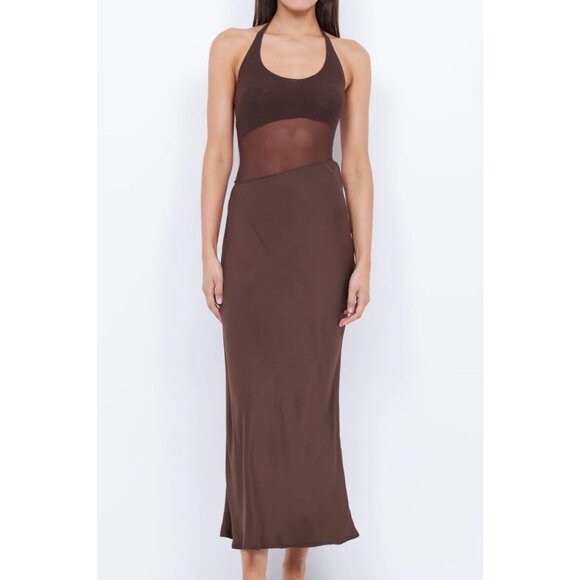 Bec & Bridge Marina Asymmetrical Dress in Brown - Picture 2 of 4
